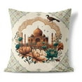 thumbnail image 1 of Mughal Splendor Throw Pillow with Removable Cover in Brown 18x18, 1 of 2