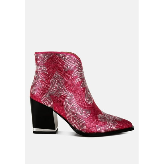 Mugler Rhinestones Embellished Ankle Boots