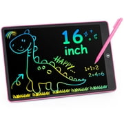 Mugo LCD Writing Tablet, Kids Toys for 3 4 5 6 7 8 Years Old Girls Boys, 8.5 inch Colorful Doodle Board with Lanyard and Two Stylus Pens, Erasable Drawing Board for Toddlers, Birthday (Pink)