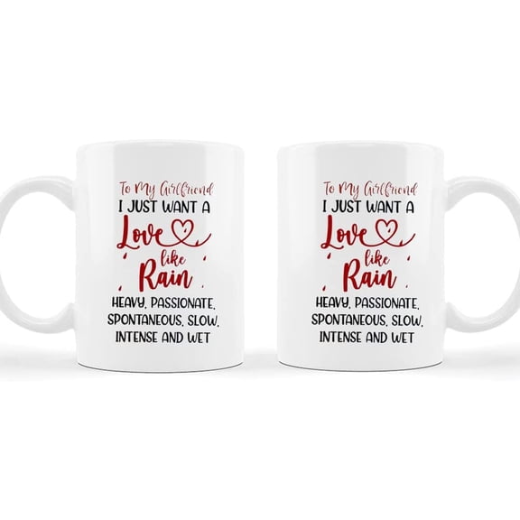 Mugs Coffee For Girlfriend Her From Boyfriend Him Romantic Gifts For Her I Just Want A Love Like Rain Custom Name Ceramic 11 15oz For Valentines Anniversary Christmas