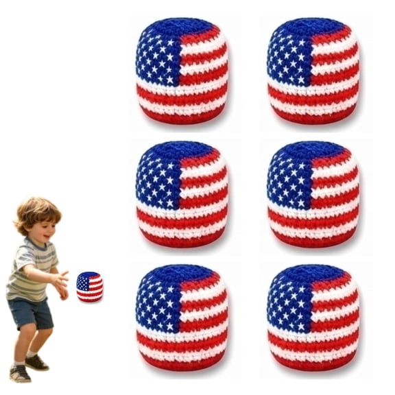 Mugs Footbag Set (6 Pack) Crochet Hacky Kick Sack Balls Footbag Juggling Balls for Outdoor Play, Party Games & Coordination Training,6PCS