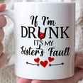 thumbnail image 1 of Mugs If I'm Drunk It's My Sister's Fault Funny Red Heart Drink Lovers Coffee To Sister From Brother Gifts For Sister Ceramic 11 15oz White Tea Cup Gifts For Women Sibling On Birthday, 1 of 8