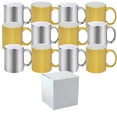 thumbnail image 1 of Mugsie 12 Pack 11 oz. METALLIC SILVER & GOLD Mixed outer & Handle- Ceramic Sublimation Mugs - Professional Grade - With, 1 of 2