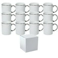 thumbnail image 1 of Mugsie 12 Pack 11 oz. SILVER Rim & Handle- Ceramic Sublimation Mugs - Professional Grade  - With Individual White Gift Boxes, 1 of 2