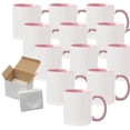thumbnail image 1 of Mugsie 12 Pcs 11OZ Pink Inside & Handle Sublimation Mugs With Foam Support Boxes, 1 of 2