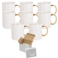 thumbnail image 1 of Mugsie 8 Pcs 11OZ Gold Rim & Handle Sublimation Mugs With Foam Support Boxes, 1 of 2