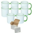 thumbnail image 1 of Mugsie 8 Pcs 11OZ Light Green Rim & Handle Sublimation Mugs With Foam Support Boxes, 1 of 2