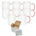 thumbnail image 1 of Mugsie 8 Pcs 11OZ Pink Rim & Handle Sublimation Mugs With Foam Support Boxes, 1 of 2