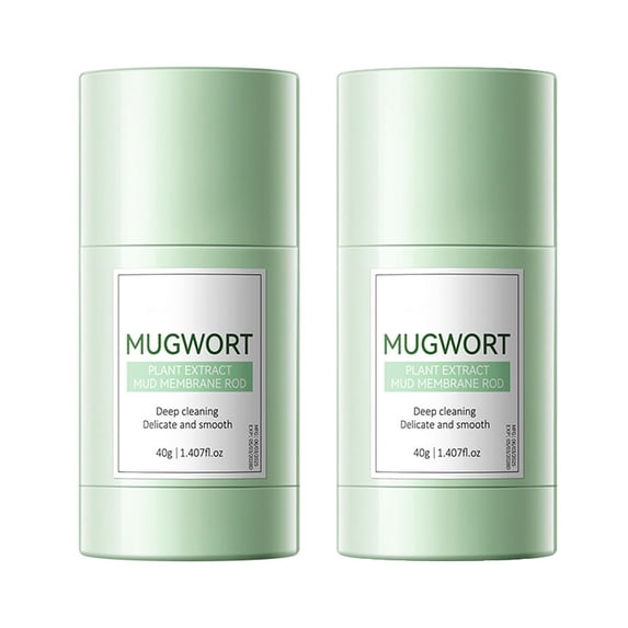 Mugwort Deep Cleansing Mud Mask Stick - Purifying Pore Cleanser & Blackhead Remover for Face - Gentle Clay Stick Mask for Oily Skin, T-Zone, Nose - Soothing Botanical Treatment for Home or Travel
