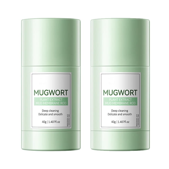 Mugwort Deep Cleansing Mud Mask Stick - Purifying Pore Cleanser & Blackhead Remover for Face - Gentle Clay Stick Mask for Oily Skin, T-Zone, Nose - Soothing Botanical Treatment for Home or Travel