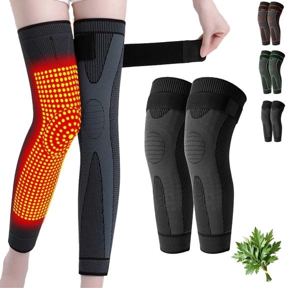 Mugwort Knee Protector - Aicao Knee Protection For Warmth Old Cold with Legs Anti-slip strap, For Men And Women (Midnight Black)