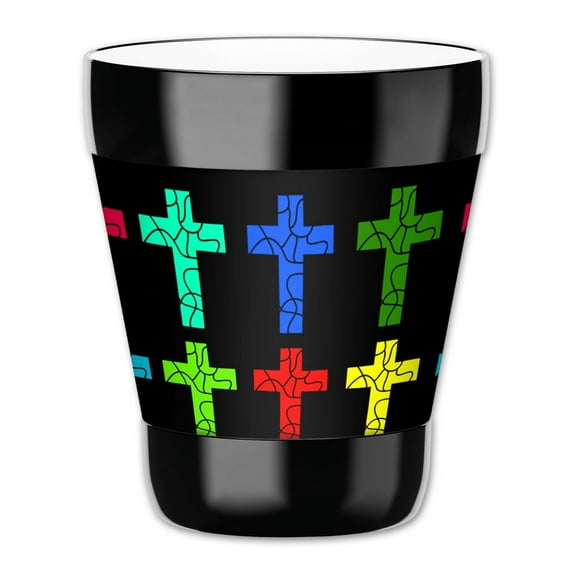 Mugzie 12-Ounce "Low Ball" Tumbler Drink Cup with Removable Insulated Wetsuit Cover - Color Crosses