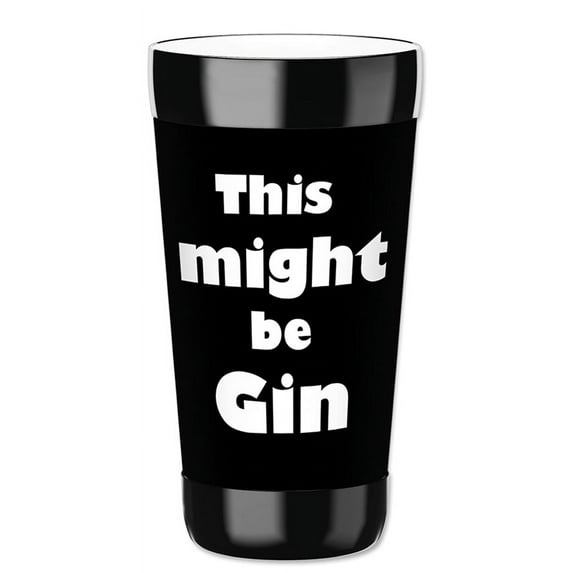 Mugzie 16-Ounce Tumbler Drink Cup with Removable Insulated Wetsuit Cover - Might be Gin