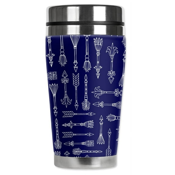 Mugzie brand 20-Ounce "MAX" Stainless Steel Travel Mug with Insulated Wetsuit Cover - Arrows