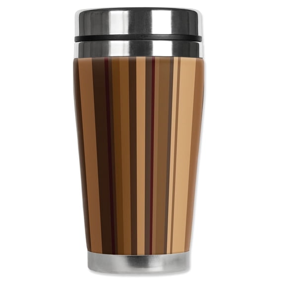 Mugzie brand 20-Ounce "MAX" Stainless Steel Travel Mug with Insulated Wetsuit Cover - Espresso Lines