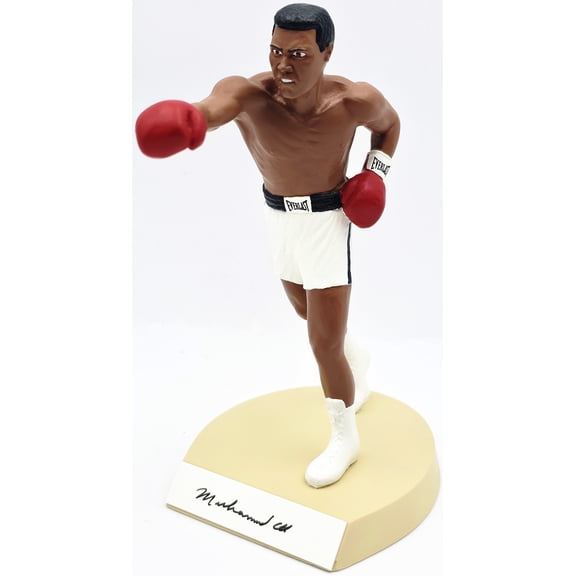 Muhammad Ali Autographed 5x9 Toy Figurine White Boxing Trunks #2062/3500 Beckett BAS #AE31332