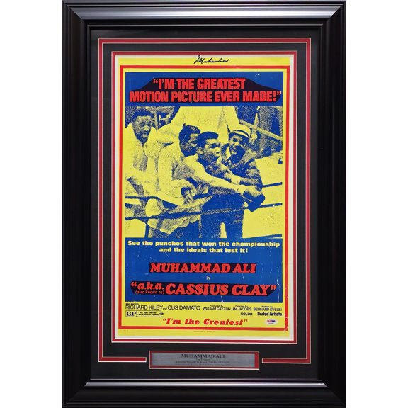 Muhammad Ali Autographed Framed 14x22 Poster (Creases) PSA/DNA #AA01862