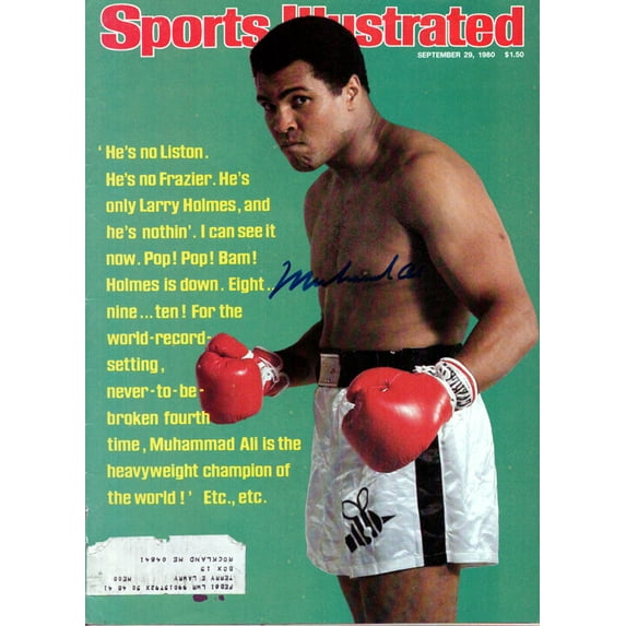 Muhammad Ali Autographed Sports Illustrated Magazine Gem Mint 10 Vintage PSA/DNA #E50979