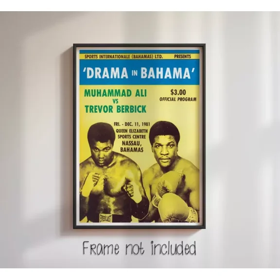 Muhammad Ali Berbick Poster Of Program Cover High Quality Poster Home Decor Office Wall Art