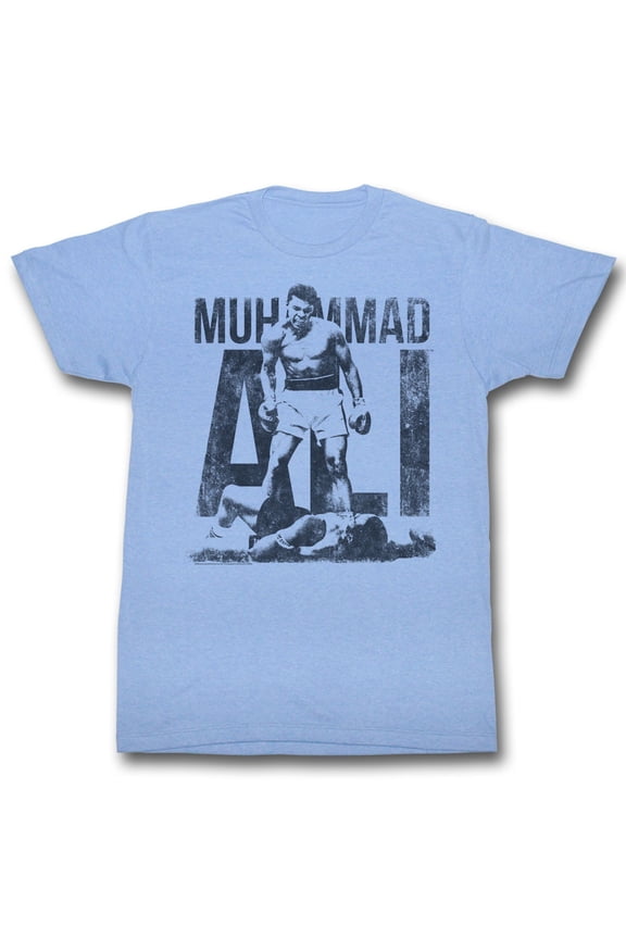 Muhammad Ali Blue Light Blue Heather Adult T-Shirt