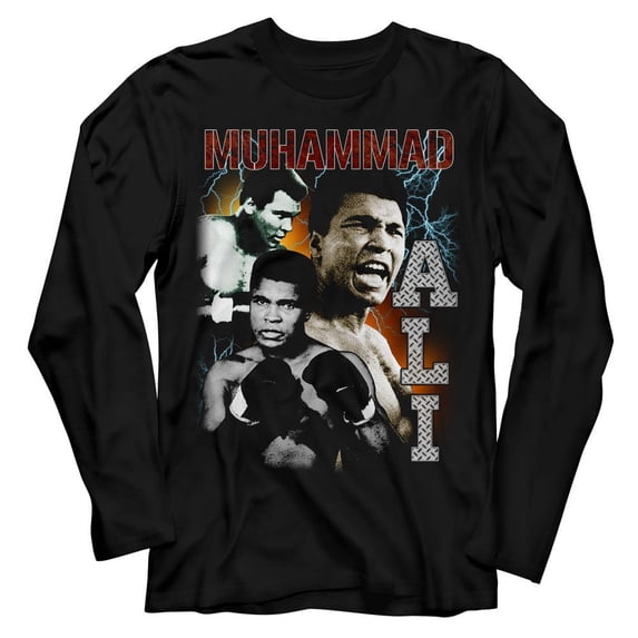 Muhammad Ali Bootleg Black Adult Long Sleeve T-Shirt