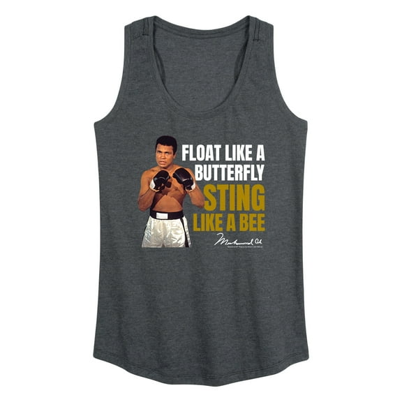 Muhammad Ali - Boxing Legend - Butterflies Float, Bees Sting - Women's Racerback Tank Top