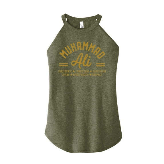 Muhammad Ali - Boxing Legend - Confidence, Conviction, Dedication... - Juniors High Neck Tank Top