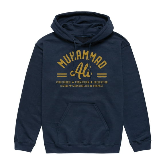 Muhammad Ali - Boxing Legend - Confidence, Conviction, Dedication... - Men's Pullover Hooded Fleece Sweatshirt
