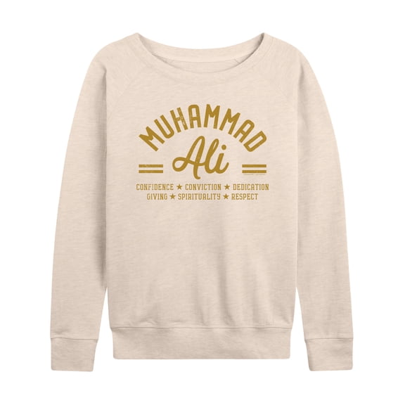 Muhammad Ali - Boxing Legend - Confidence, Conviction, Dedication... - Women's Lightweight French Terry Long Sleeve Shirt