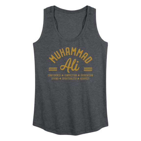 Muhammad Ali - Boxing Legend - Confidence, Conviction, Dedication... - Women's Racerback Tank Top