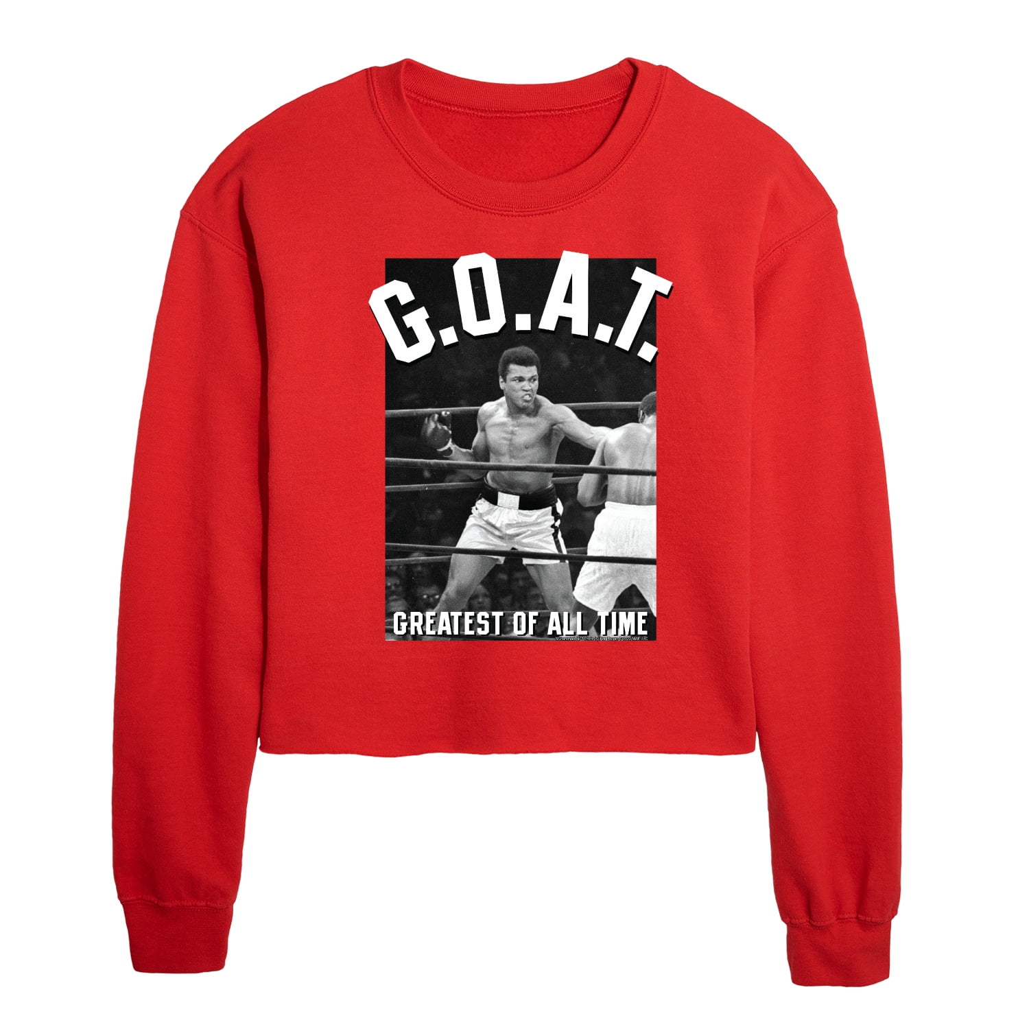 Muhammad Ali - Boxing Legend - G.O.A.T - Juniors Cropped Crew Neck ...
