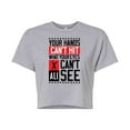 thumbnail image 1 of Muhammad Ali - Boxing Legend - Your Hands Can't Hit - Juniors Cropped Cotton Blend T-Shirt, 1 of 5