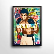 Poster Muhammad Ali Pop Art im Panorama Hoch, Aufhängefertig