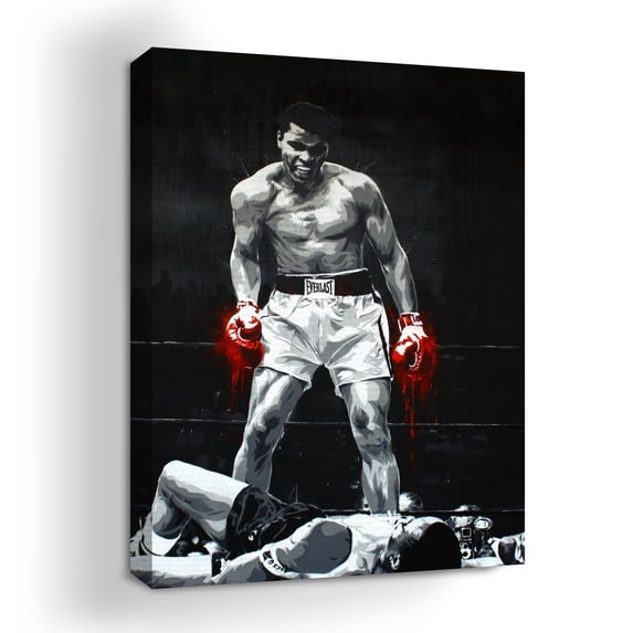 Muhammad Ali Canvas Wall Art by DreamController- 18x24 inches Boxing Wall Decor | HD Printed & Wooden framed wall art | Modern Wall Decor for Gift | Kids Room Decor | Made in USA