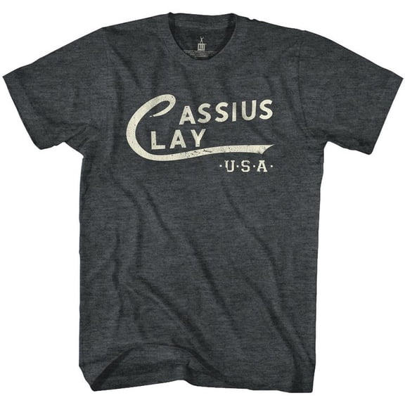 Muhammad Ali Cassius Clay Logo Black Heather Adult T-Shirt 4Xl