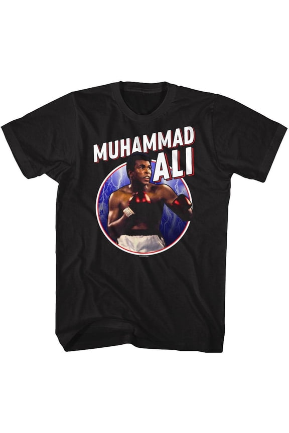 Muhammad Ali Circle Black Adult T-Shirt