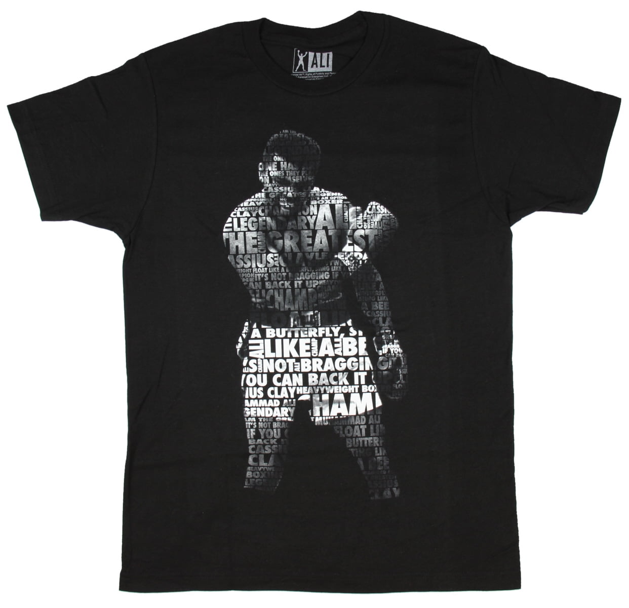 Muhammad Ali Text Fill Licensed Graphic Men's T-Shirt (Medium)