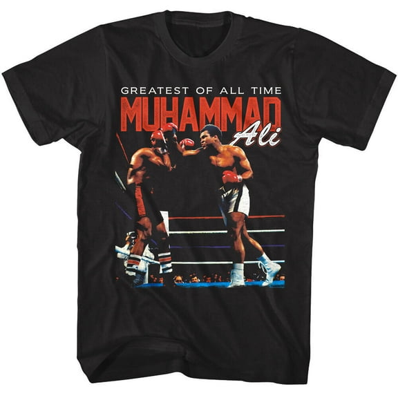 Muhammad Ali Fight Ring Black Adult T-Shirt