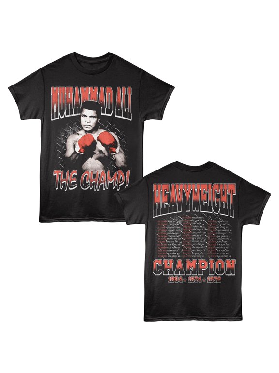 Muhammad Ali The Champ Fight Tour Men's T Shirt (Black, AdultXL)