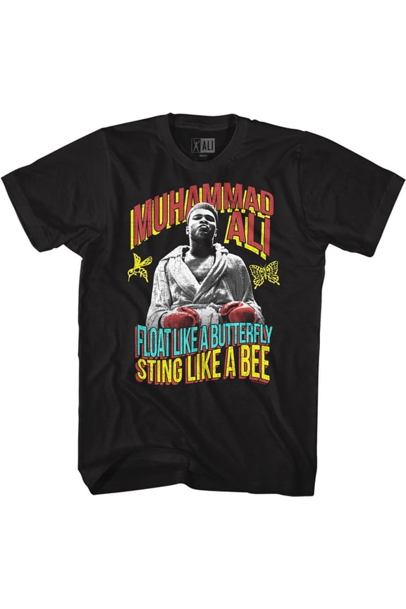 Muhammad Ali Float Sting Tri-Color Black T-Shirt