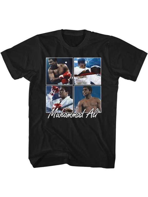 Muhammad Ali Four Squares Black Adult T-Shirt