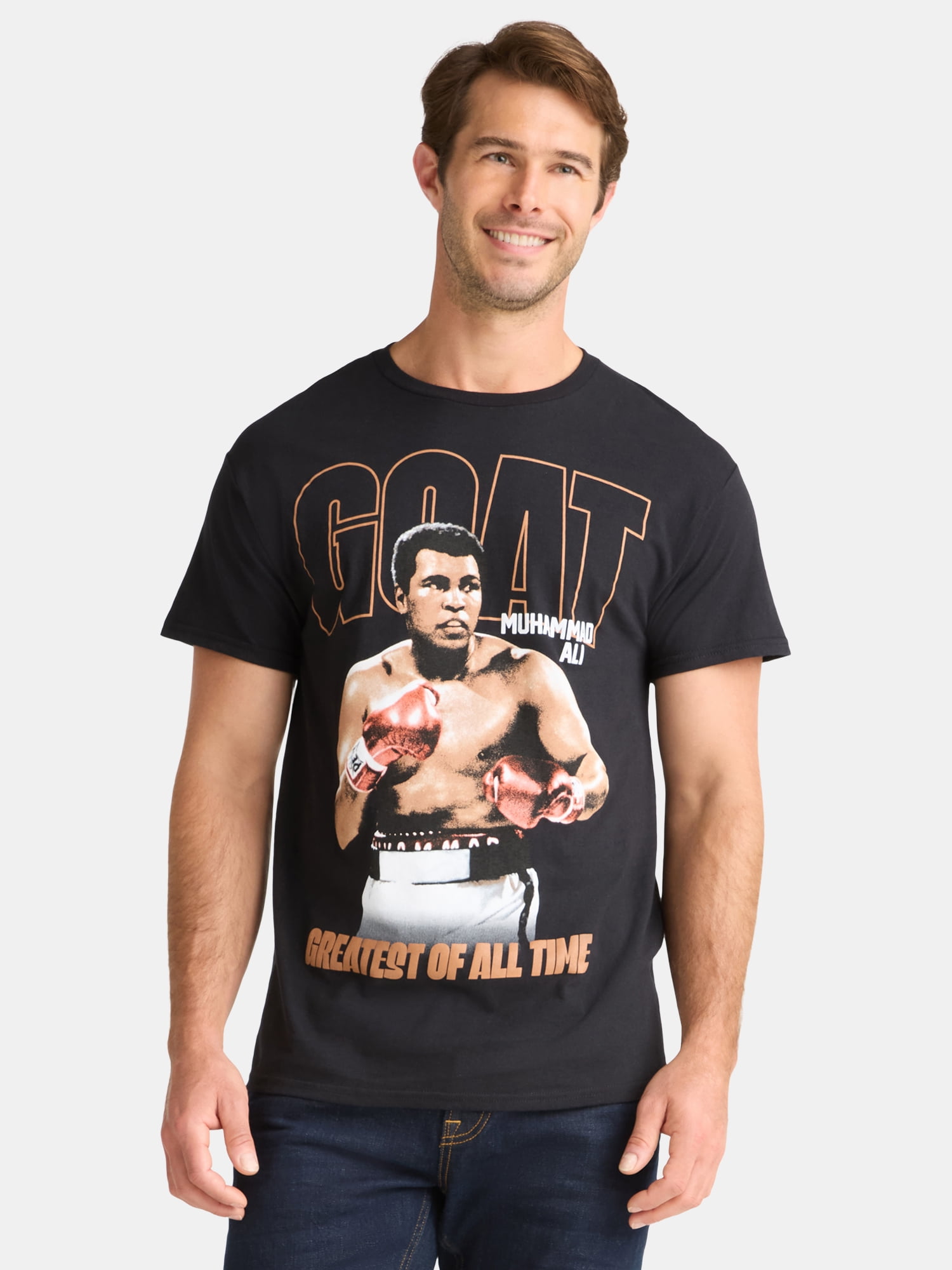 Muhammad Ali G.O.A.T Men's and Big Men's Graphic Tee with Short Sleeves, Sizes S-3XL