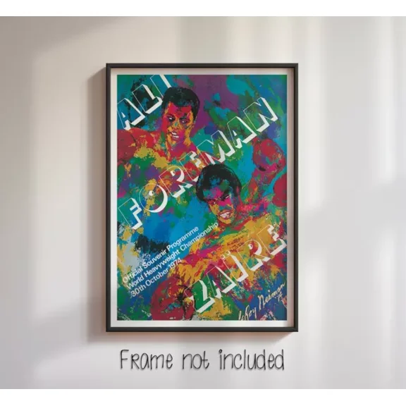 Muhammad Ali George Foreman Program Cover Neiman High Quality Poster Home Decor Office Wall Art
