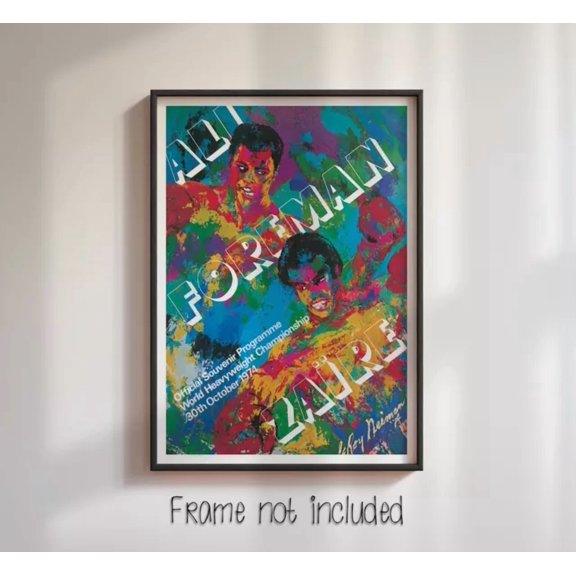 Muhammad Ali George Foreman Program Cover Neiman High Quality Poster Home Decor Office Wall Art