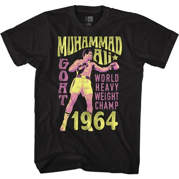 Muhammad Ali Goat 1964 Black Adult T-Shirt