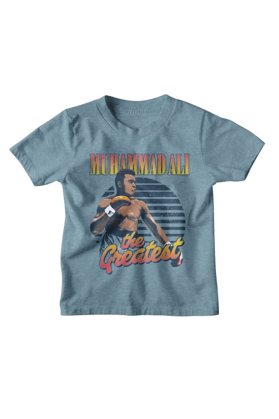 Muhammad Ali Greatest Gradients Vintage Indigo Youth T-Shirt Xs (5-6)