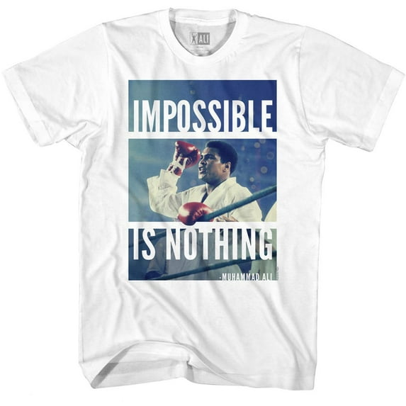 Muhammad Ali Impossible Is Nothing White Adult T-Shirt
