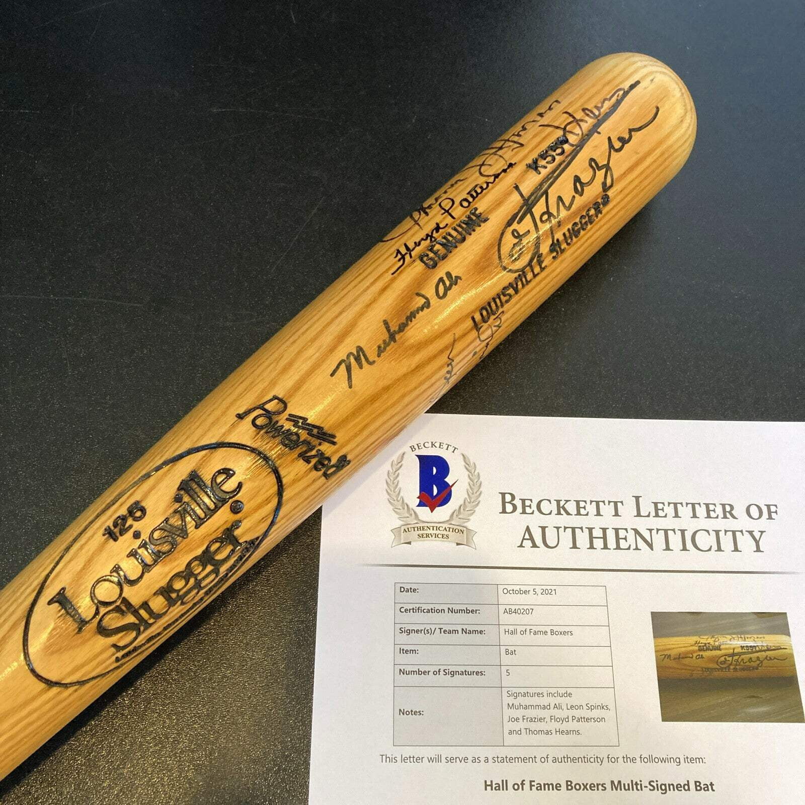Muhammad Ali Joe Frazier Boxing Legends Signed Baseball Bat With ...