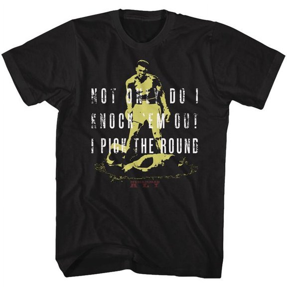 Muhammad Ali Knocking Black Adult T-Shirt