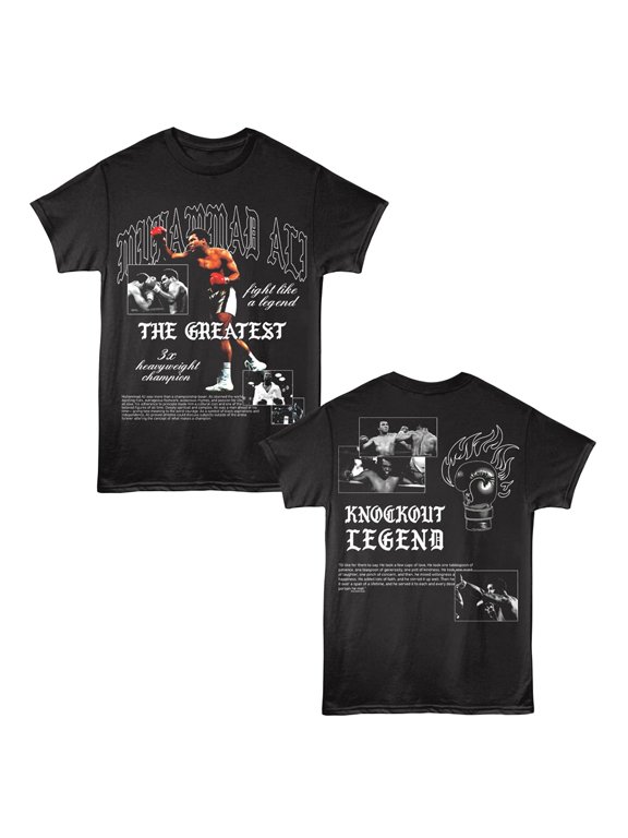 Muhammad Ali Knockout Legend Men's T Shirt (Black, AdultL)